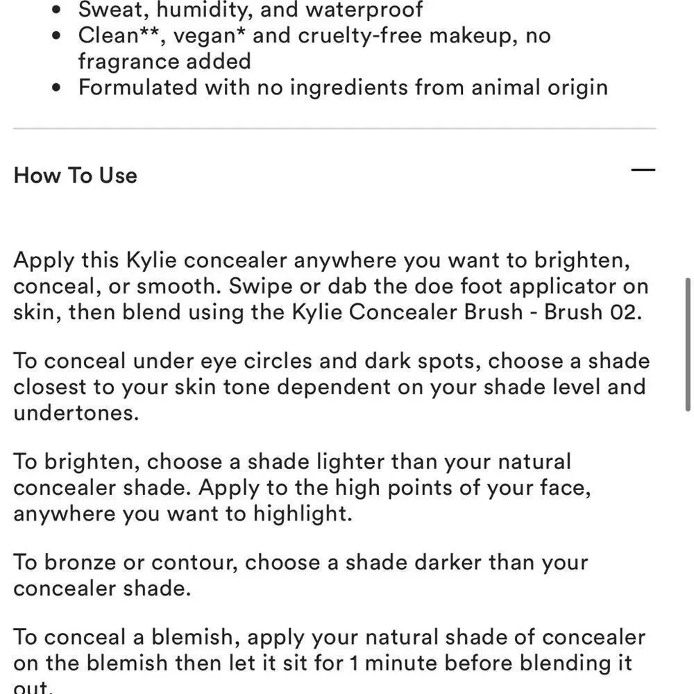 Kylie Power Plush 1.5 fair (warm golden undertones Concealer Longwear Makeup New